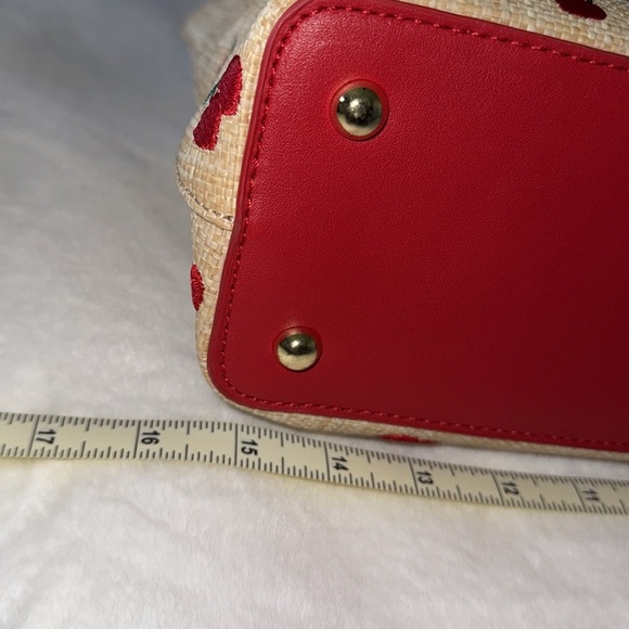 NWT Betsy Johnson Cherry Tote Bag Viral Novelty Handbag Purse Rattan Heart Large - Picture 6 of 15